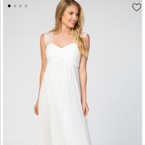 PinkBlush Ivory Lace Accent Maternity Gown Large